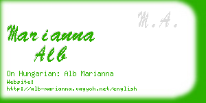 marianna alb business card